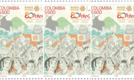 Estampilla Radio Nacional de Colombia 80 años