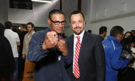 Lanzamiento Modelo Estéreo, documental de Señal Colombia de RTVC. Juan Pablo Bieri y el protagonista, Garo. 