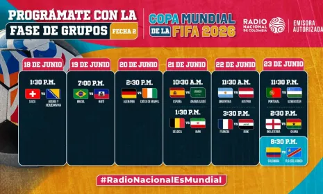 Radio Nacional de Colombia en vivo con la segunda fecha de la Copa Mundial de la FIFA: ¡La clasificación está en juego!