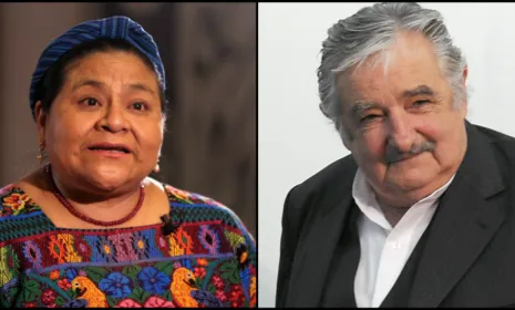 Rigoberta Mencgu y Pepe Mujica