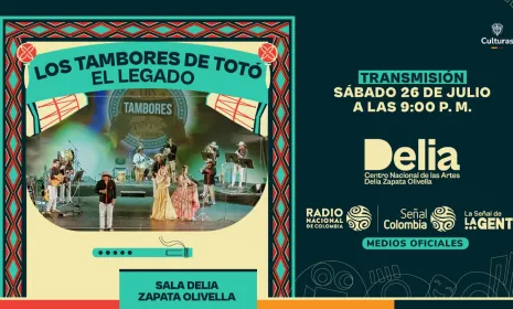 "Los tambores de Totó", la primera transmisión por radio y televisión pública como medios oficiales del Centro Nacional de las Artes