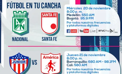La transmisión de los cuadrangulares del Fútbol Profesional Colombiano será por Radio Nacional de Colombia 