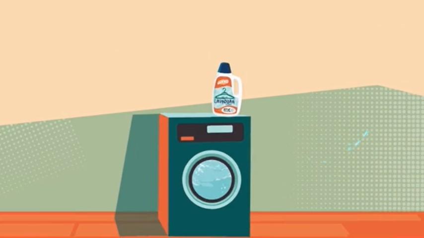 Con la lavadora al fondo