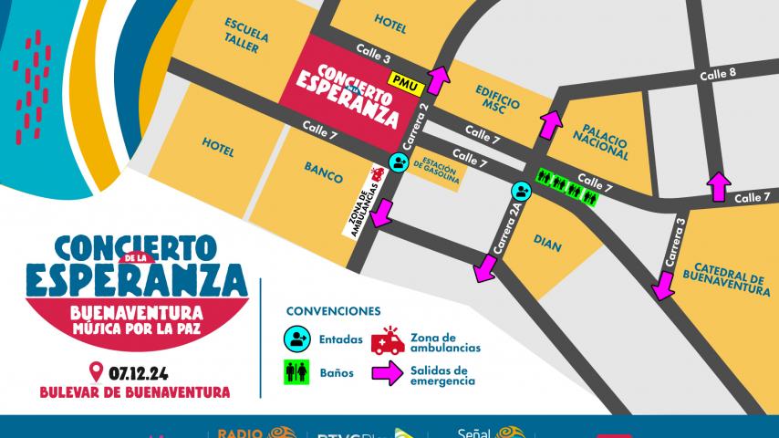 Cómo llegar y por dónde entrar al Concierto de la Esperanza en Buenaventura