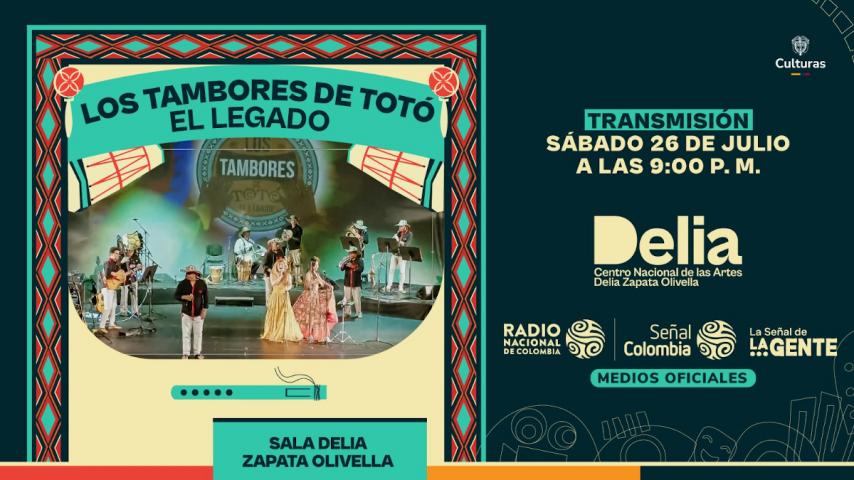 "Los tambores de Totó", la primera transmisión por radio y televisión pública como medios oficiales del Centro Nacional de las Artes