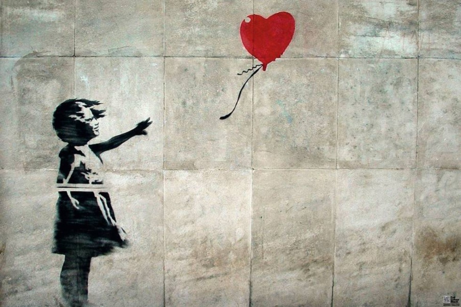 Niña Globo Rojo Bansky 