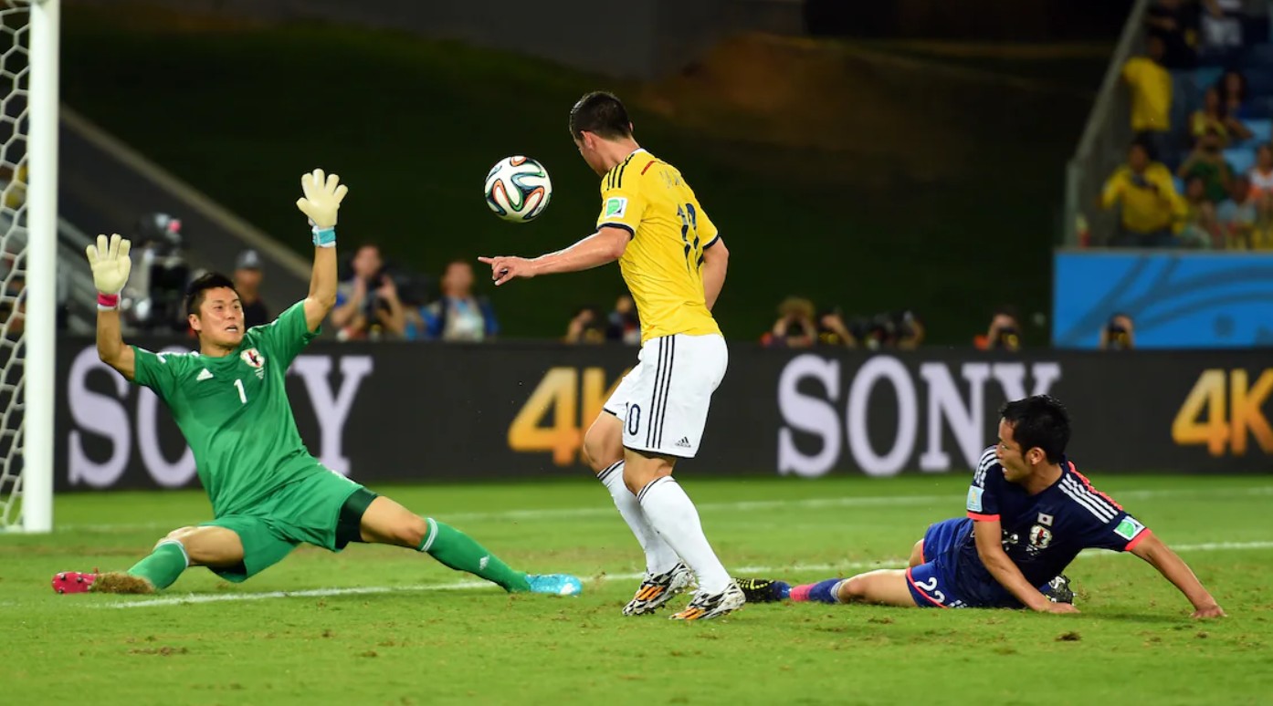 El golazo de sombrero de James Rodríguez contra Japón en Brasil 2014. Foto: plus.fifa.com