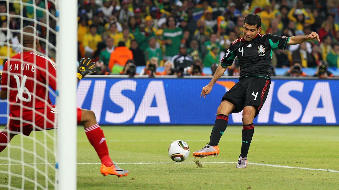 Rafa Márquez anotó el gol del empate contra Sudráfica en 2010.