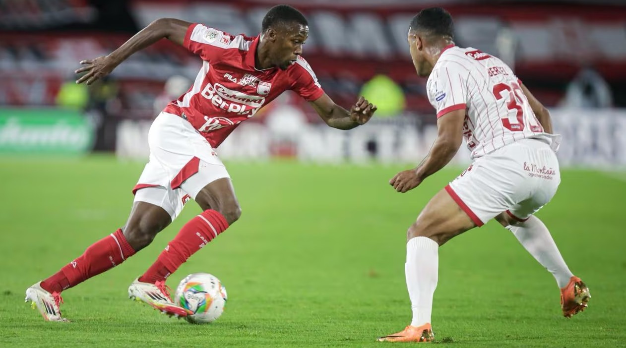 Santa Fe goleó 4-0 al América en los cuartos de final de la Liga BetPay. Foto: Tomada y por cortesía de Cristian Bayona / Colprensa