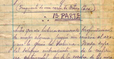 Manuscrito de La Vorágine de José Eustasio Rivera