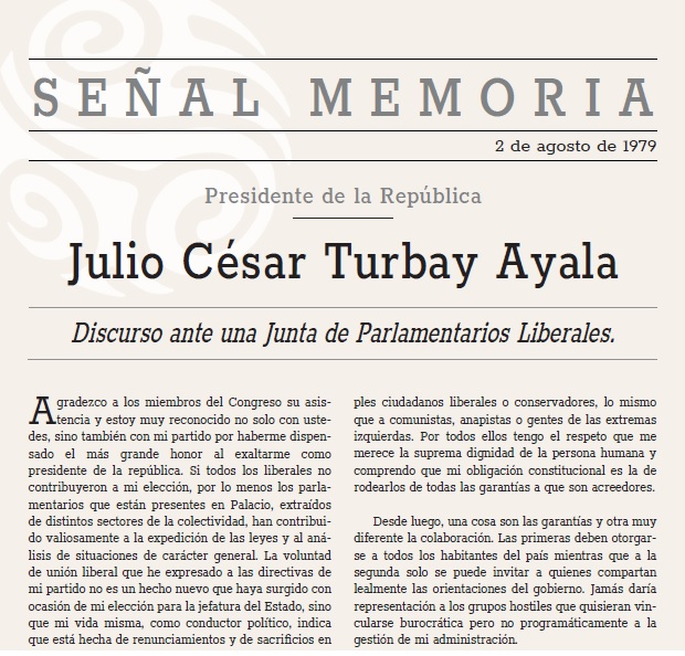 Discurso ante una Junta de Parlamentarios Liberales