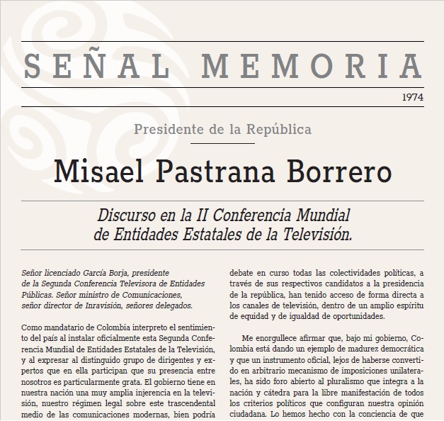 Discurso en la II Conferencia Mundial de Entidades Estatales de la Televisión