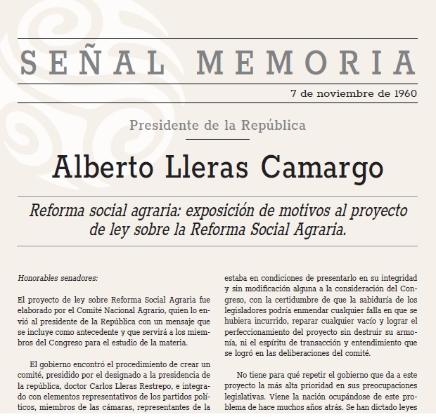 Reforma social agraria: exposición de motivos al proyecto de ley sobre Reforma Social Agraria