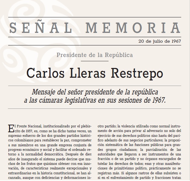Mensaje a las cámaras legislativas en sus sesiones de 1967