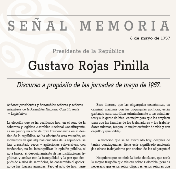 Discurso a propósito de las jornadas de mayo de 1957.