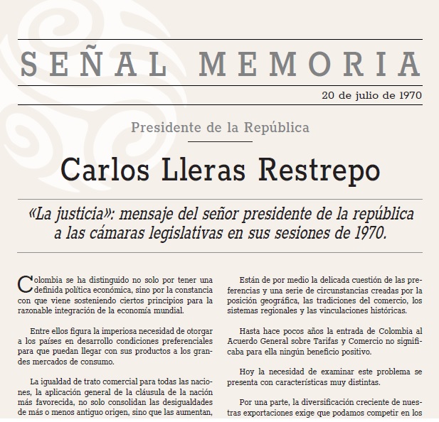Discurso de Clausura. La justicia. El orden público y el respeto de las leyes. Política económica internacional.
