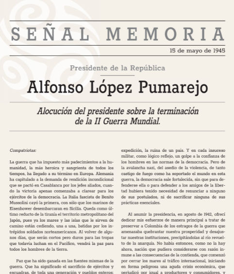 Alocución del presidente sobre la terminación de la II Guerra Mundial