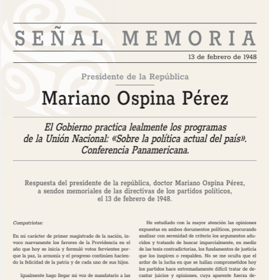 El Gobierno practica lealmente los programas de la Unión Nacional: «Sobre la política actual del país». Conferencia Panamericana