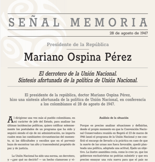 El derrotero de la Unión Nacional. Síntesis afortunada de la política de Unión Nacional