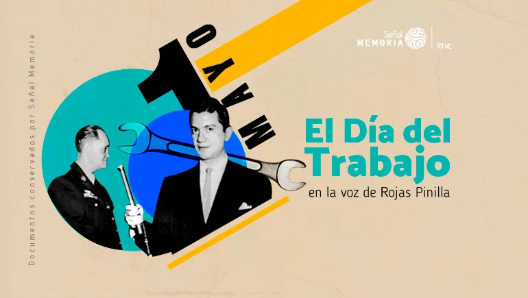 Rojas Pinilla en una entrevista conmemorando el día del trabajo