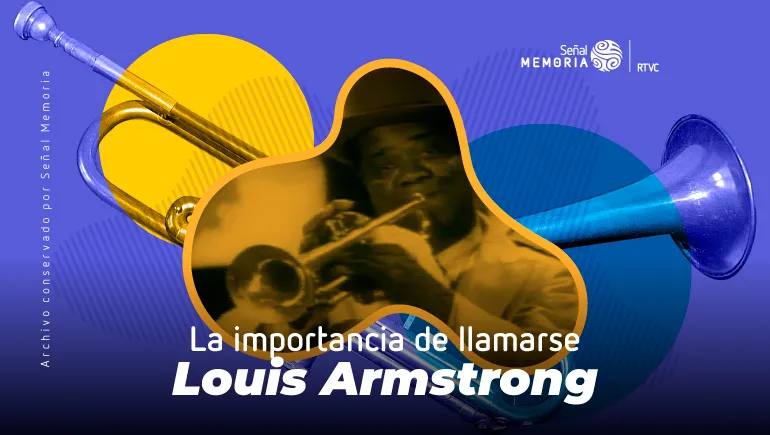 gráfica del trompetista Louis Armstrong 