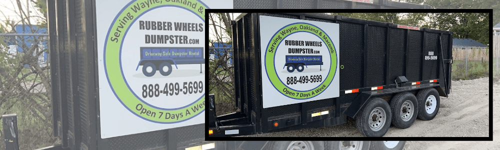 Rubber Wheel Dumpster - Waste Management Service in Michigan