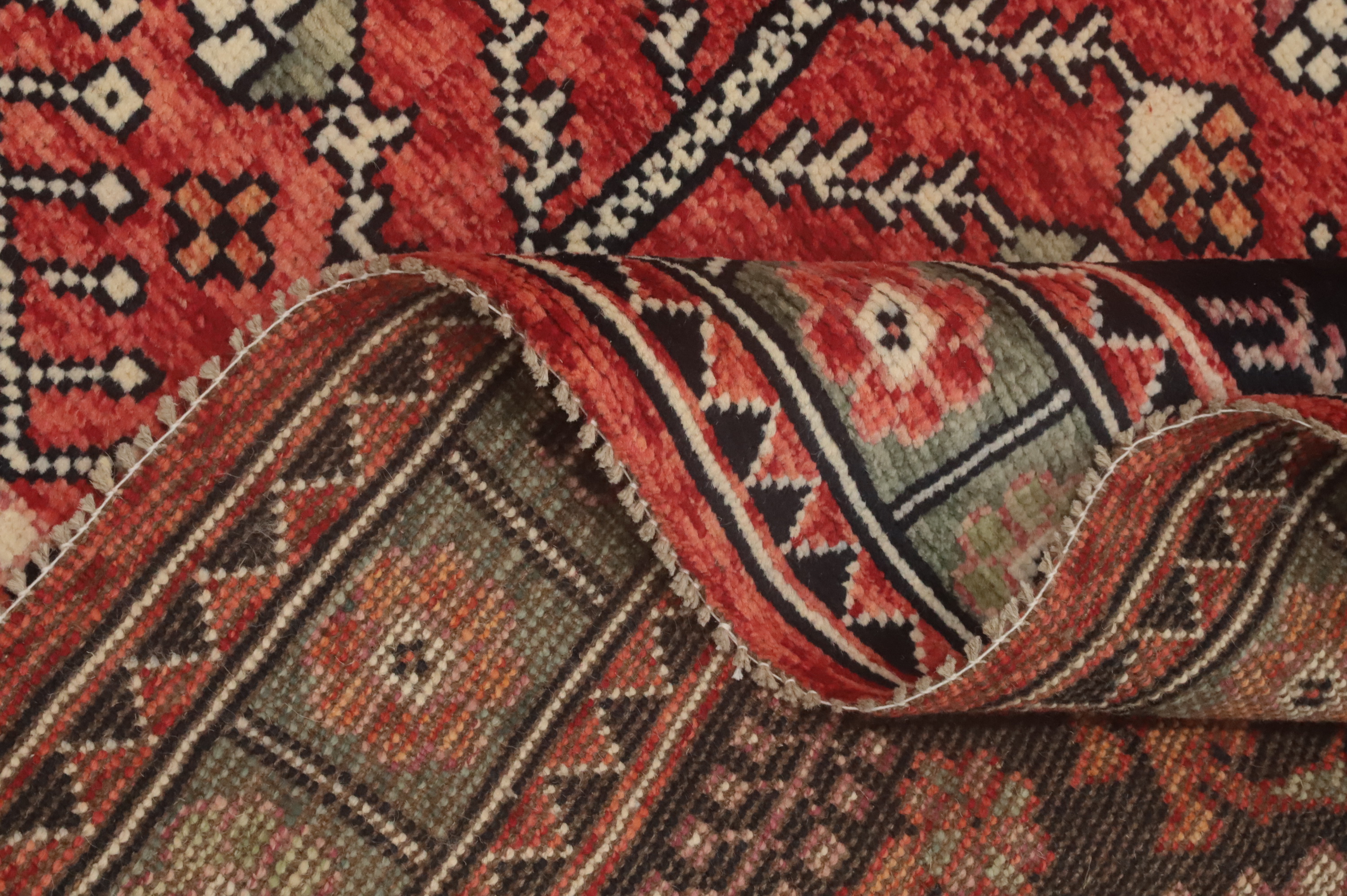 Handmade Tribal Afghan Rug 8x11 Ft Vegetable Dye Red Oriental