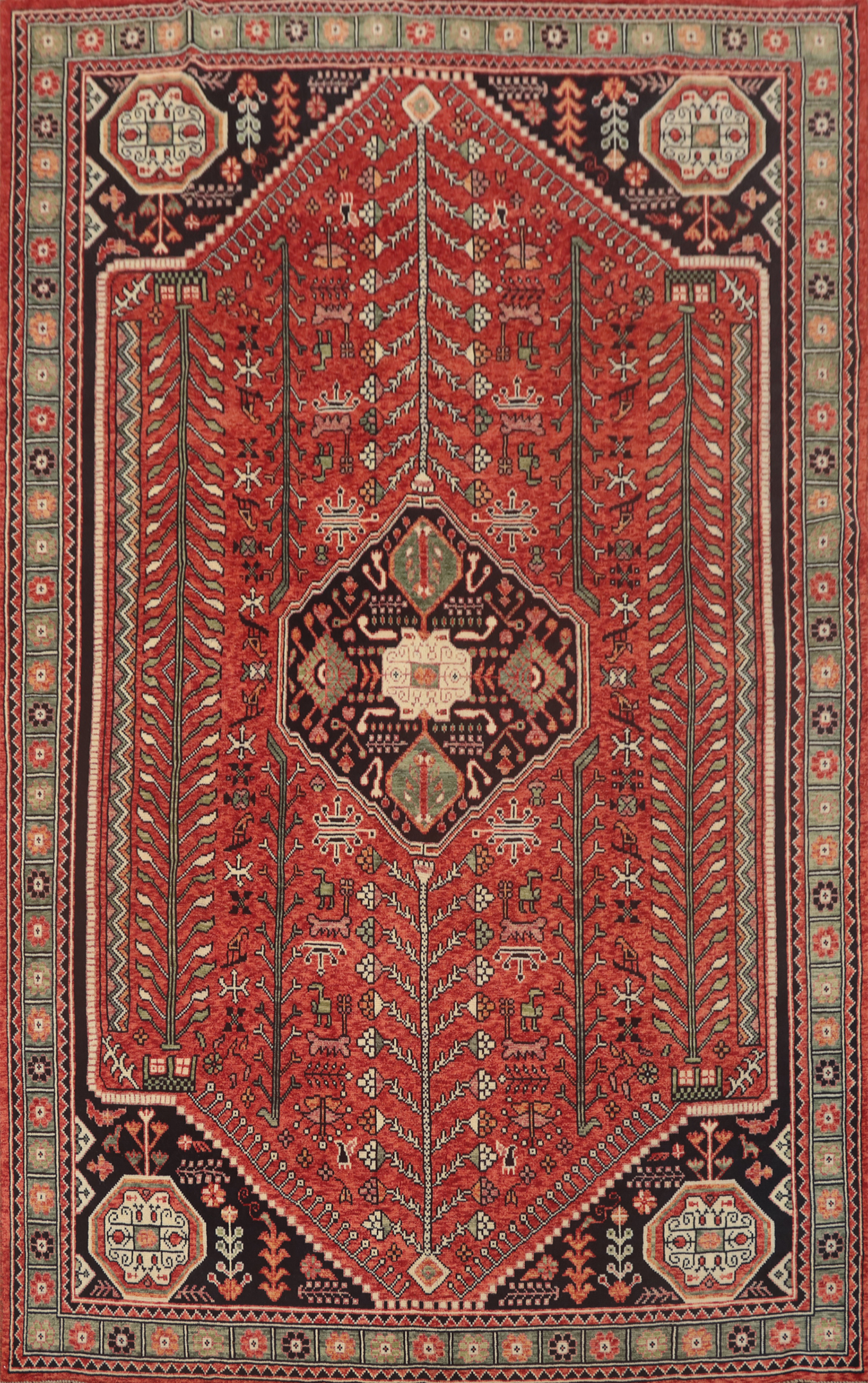 Handmade Tribal Afghan Rug 8x11 Ft Vegetable Dye Red Oriental