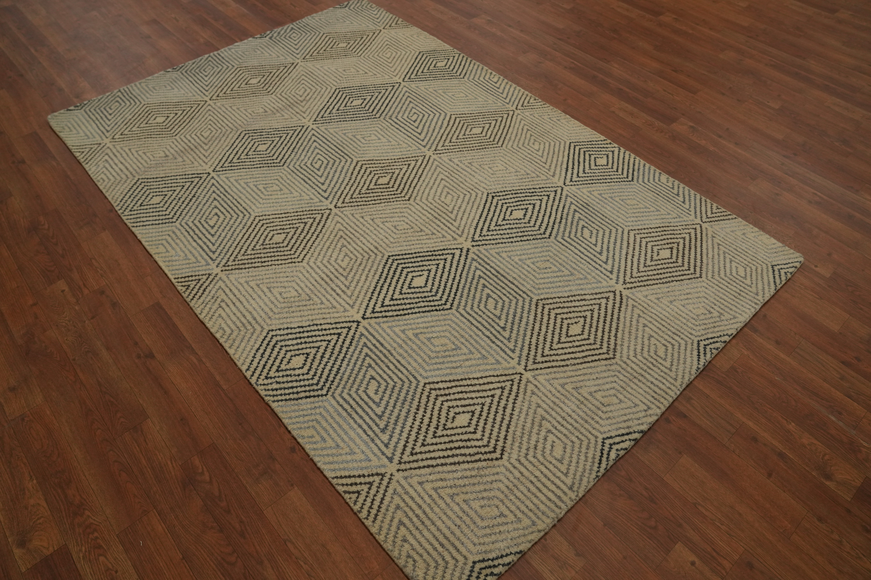 Contemporary Geometric Gabbeh Wool Rug Hand-made Modern Oriental