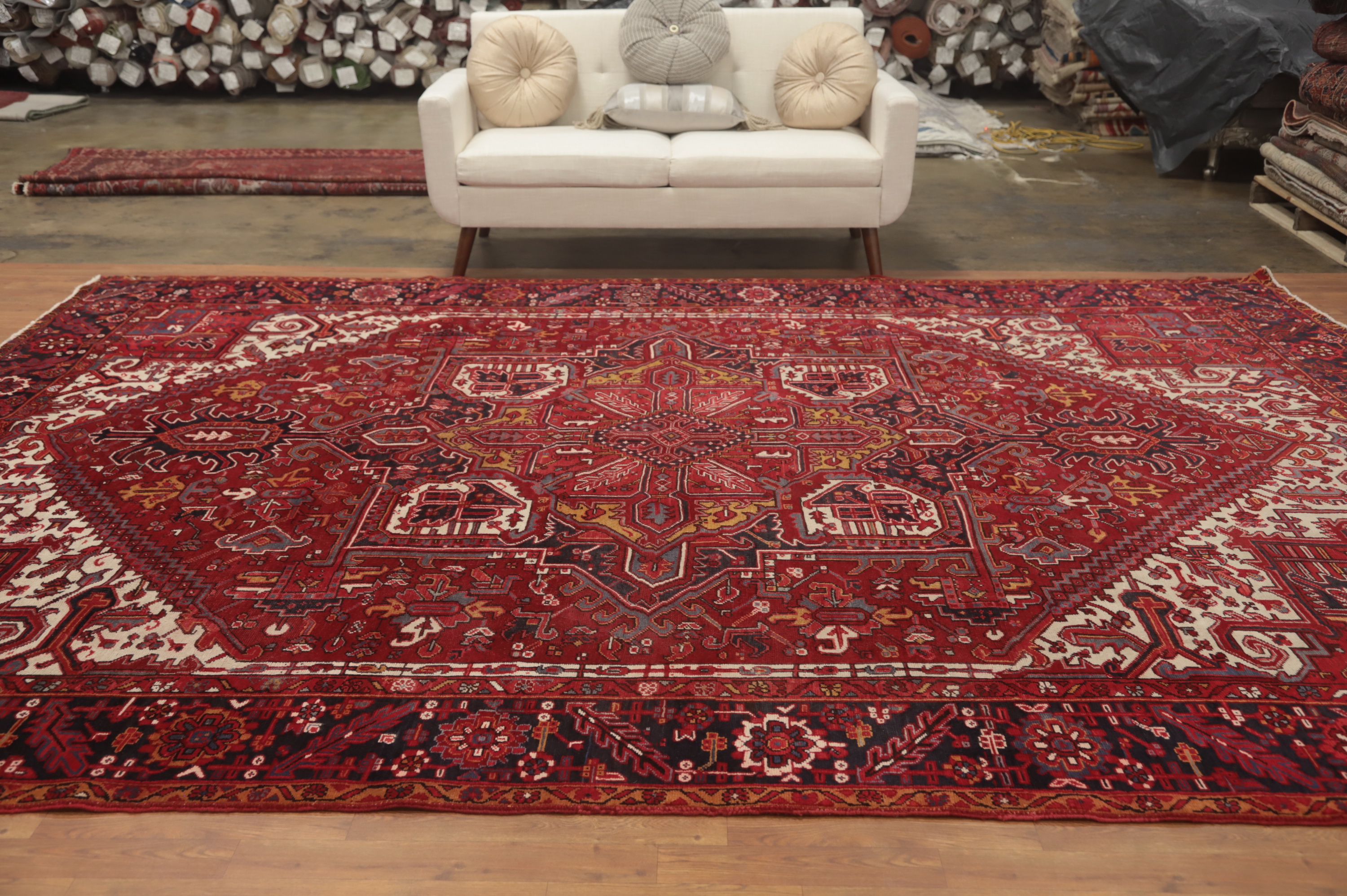 Vegetable Dye Red Traditional Style Large Area Rug 10x13 ft Hand