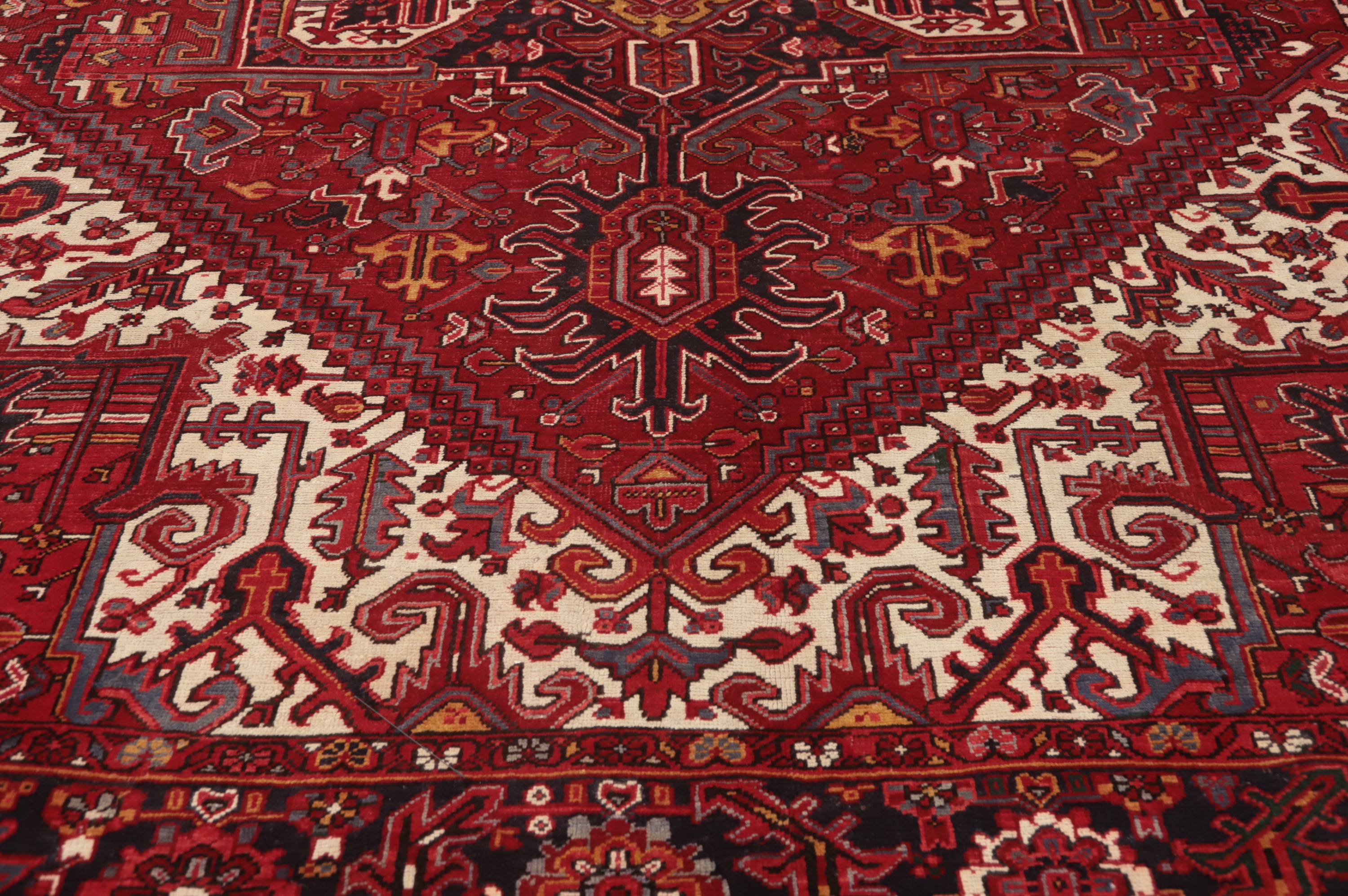 Vegetable Dye Red Traditional Style Large Area Rug 10x13 ft