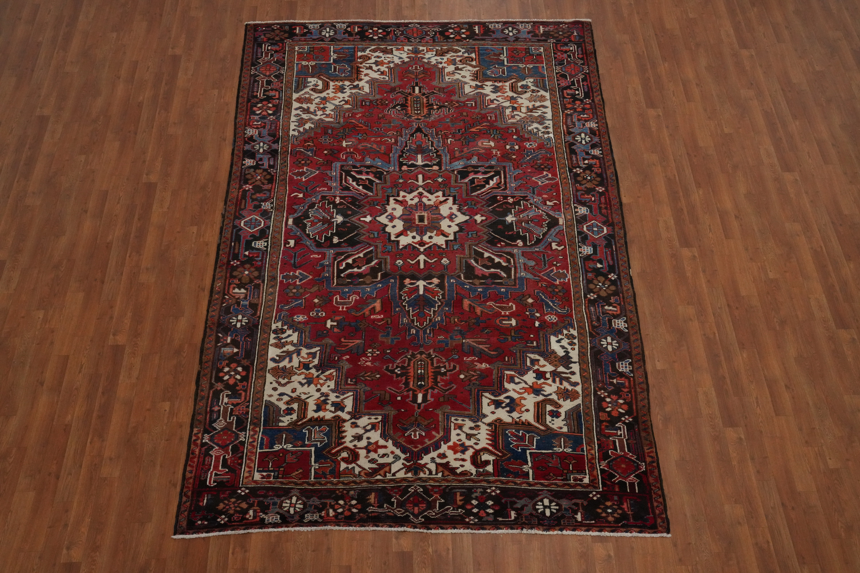 Vegetable Dye Red Hand-knotted Living Room Area Rug Traditional