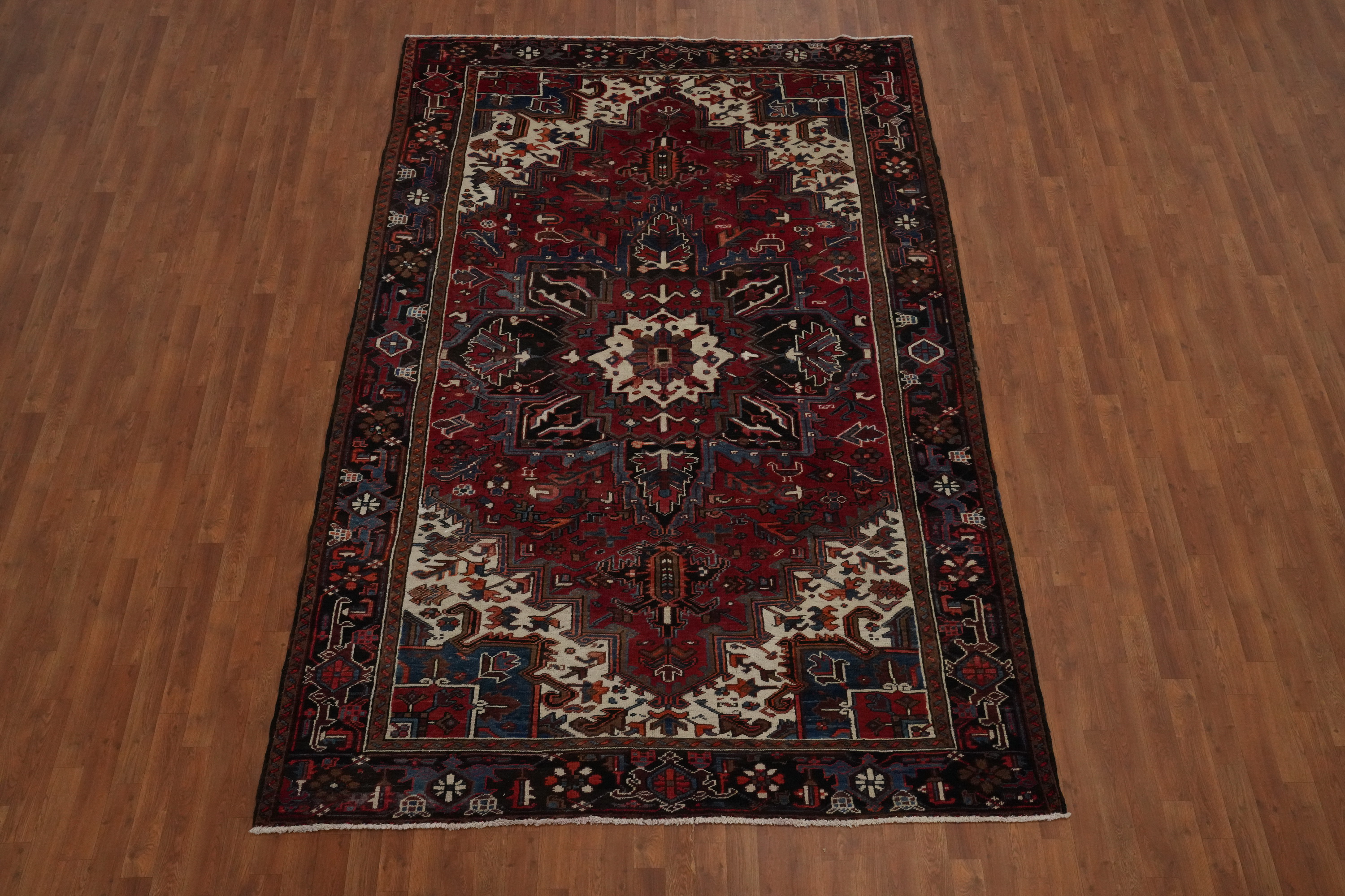 Vegetable Dye Red Hand-knotted Living Room Area Rug Traditional