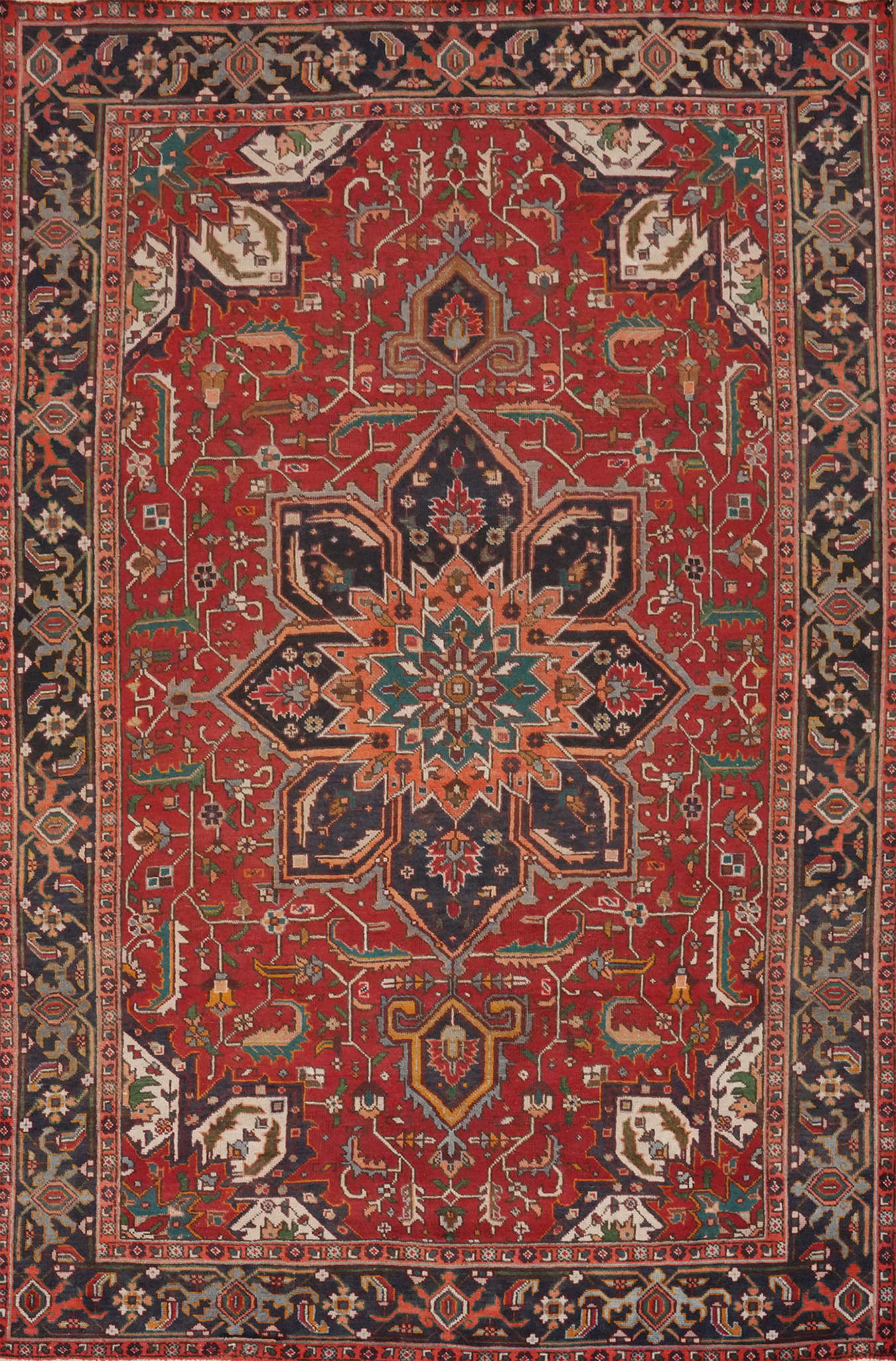 Vegetable Dye Rust Wool Hand-made Living Room Area Rug Traditional