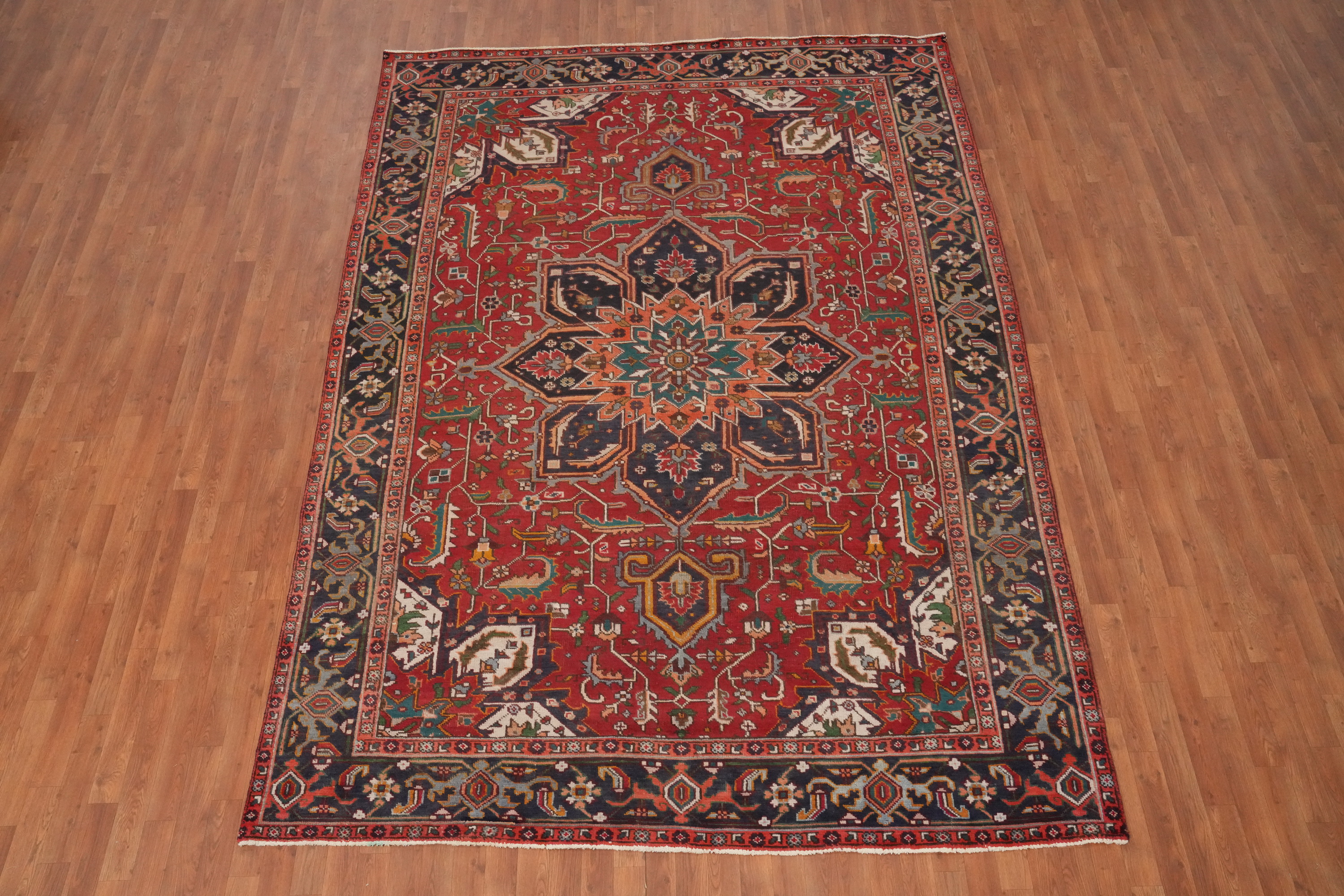 Vegetable Dye Rust Wool Hand-made Living Room Area Rug Traditional