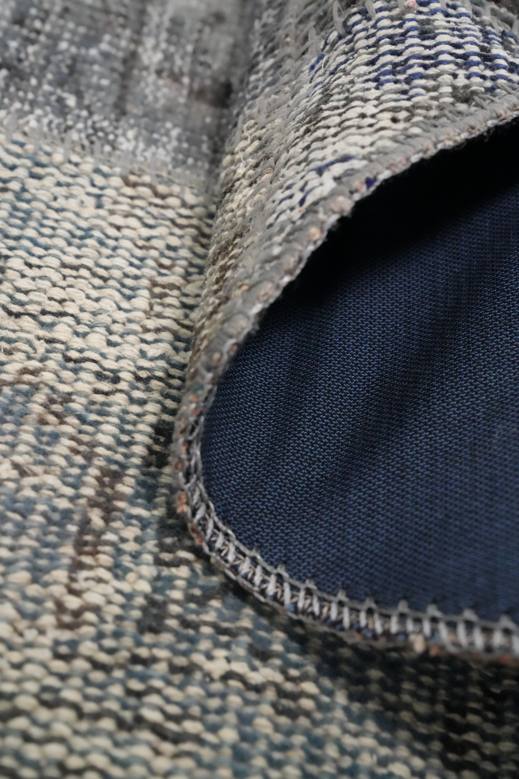 Patchwork Handmade Round Area Rug 5x5 Distressed Modern Turkish Wool Carpet - Picture 4 of 6