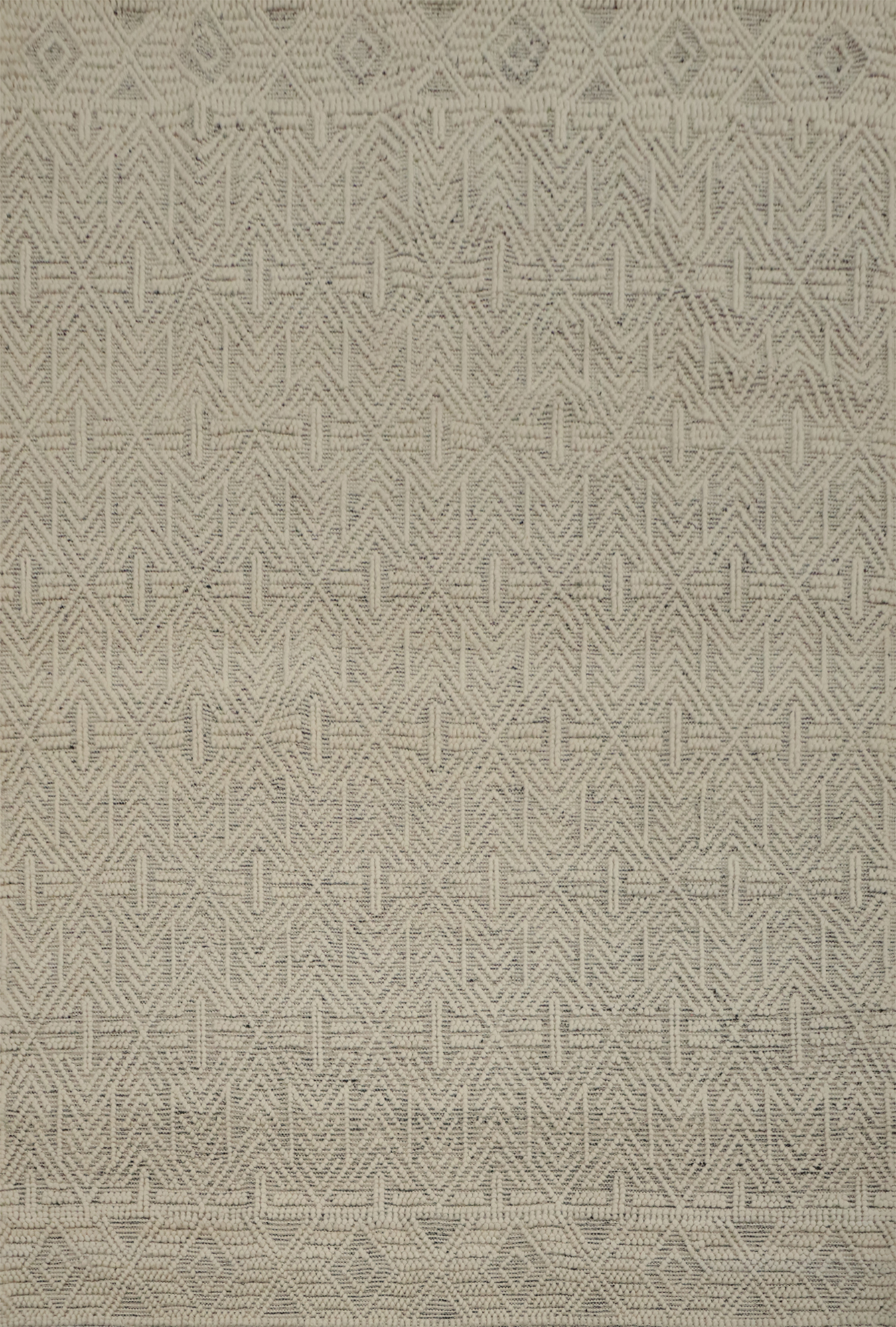 Contemporary Gotti Design Rugs with Subtle Geometric Appeal Ivory Handmade Rug
