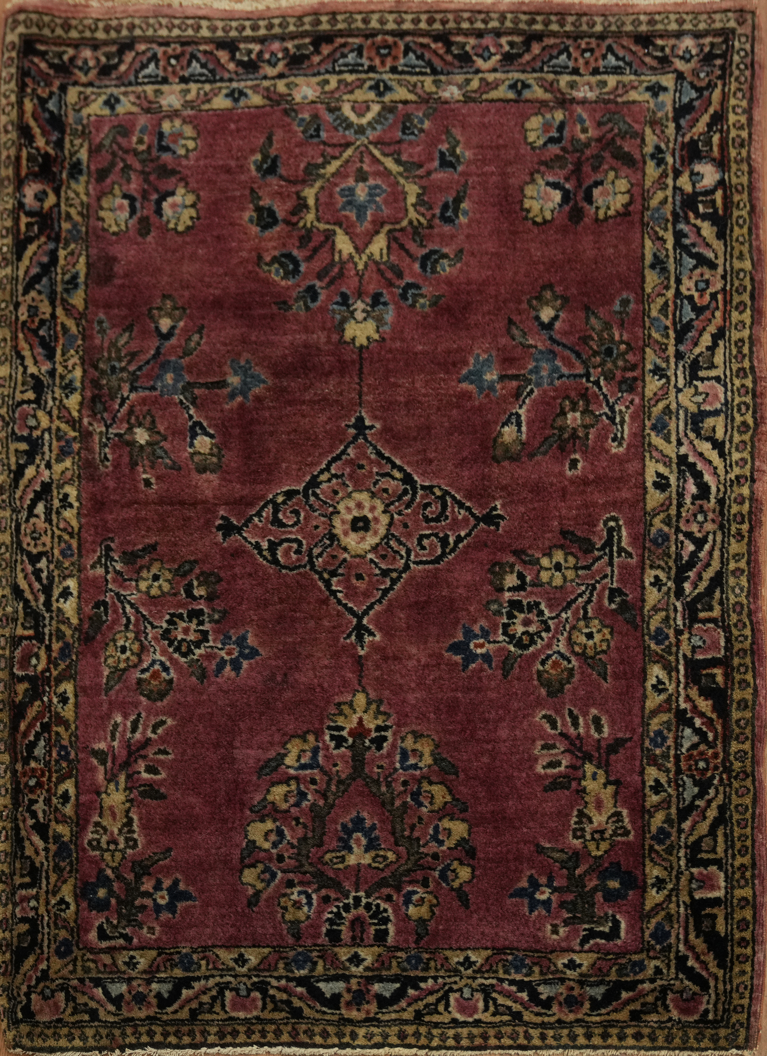 Elegant Vintage Floral Accent Rug 2×3 Hand-knotted Wool Traditional Foyer Sized