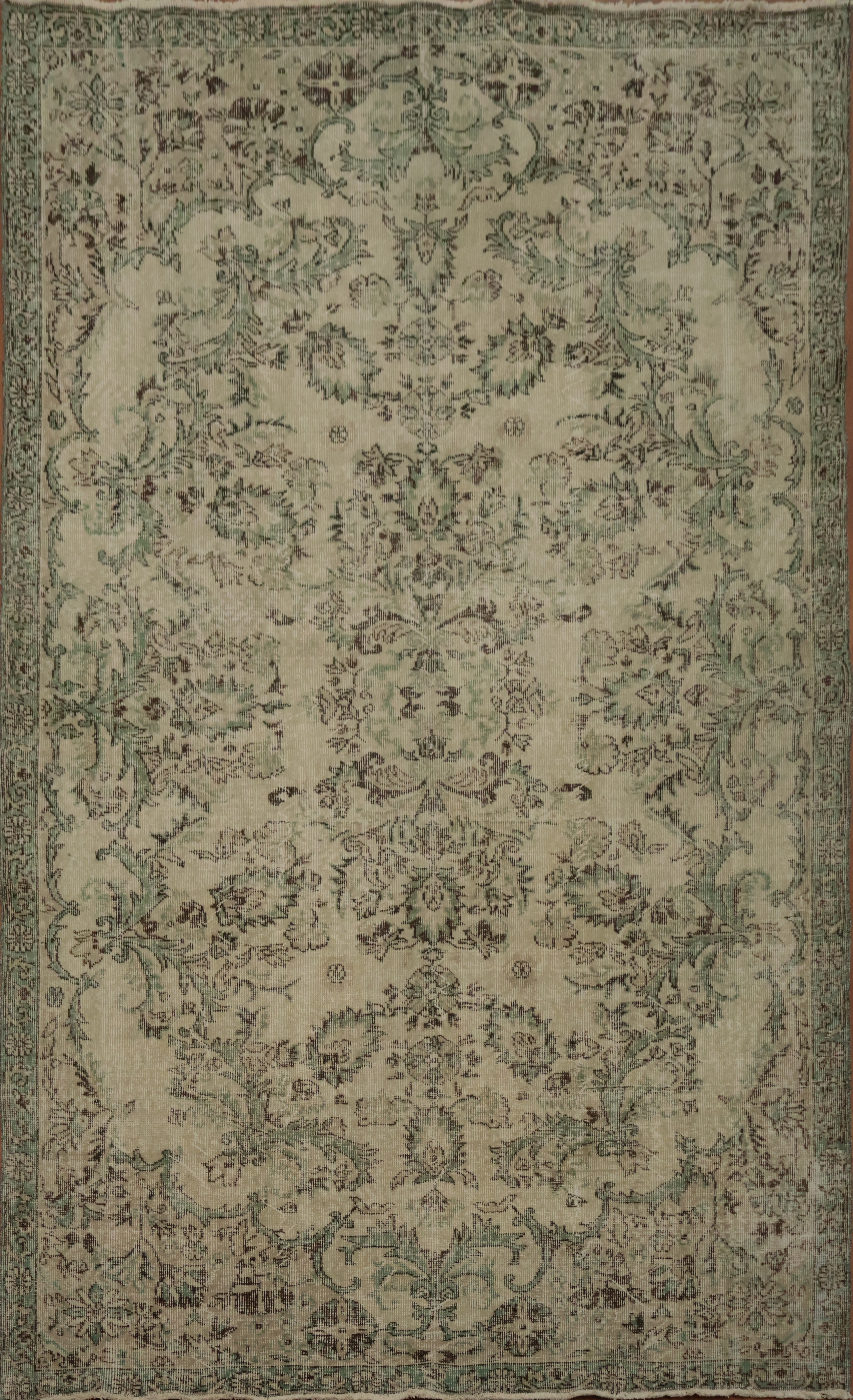 Luxury Turkish Anatolian Area Rug Classic Vine Pattern Motifs 6×9 Distressed