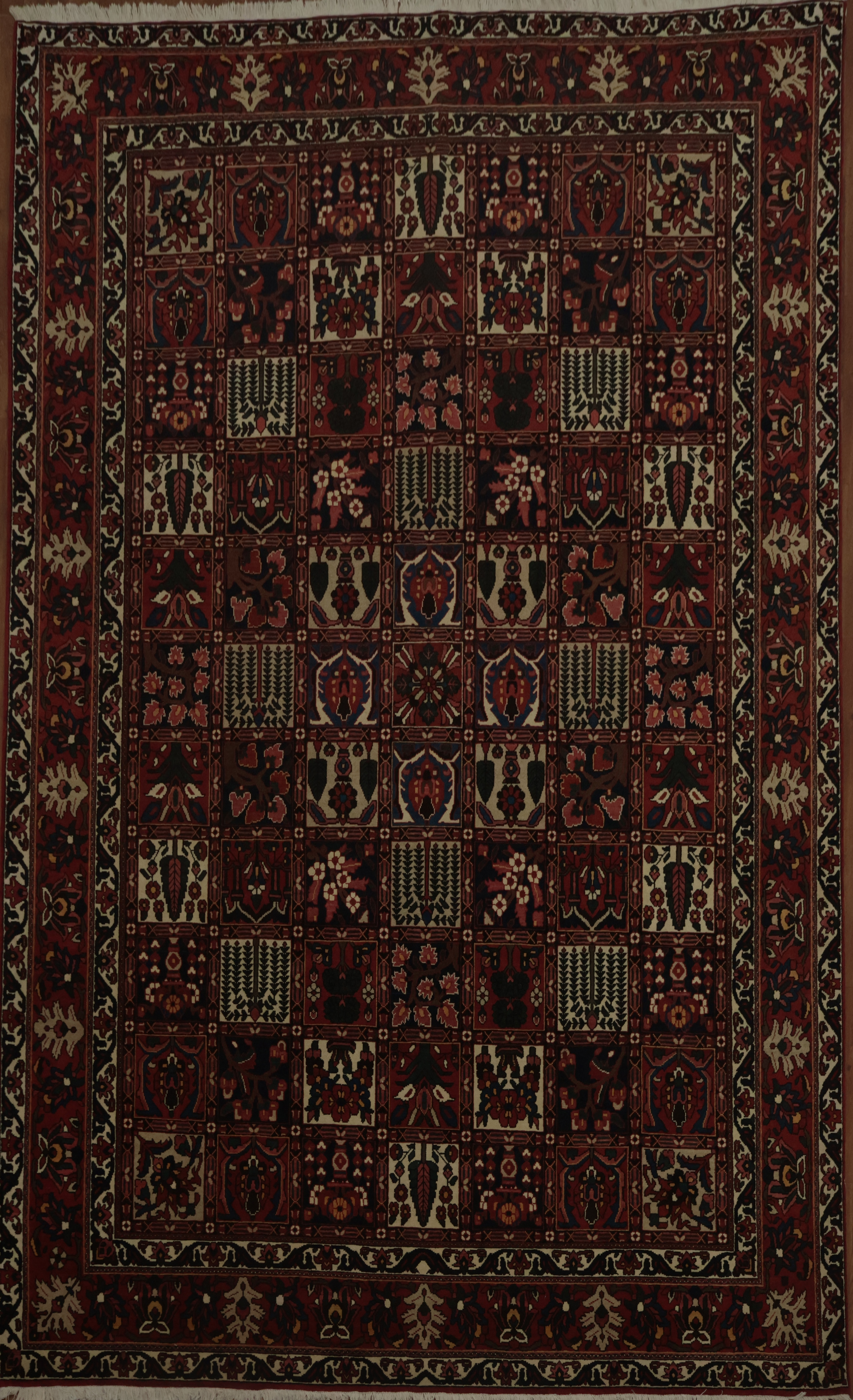 Vegetable Dye Large Area Rug 10×13 Hand-knotted Wool Garden Design Traditional
