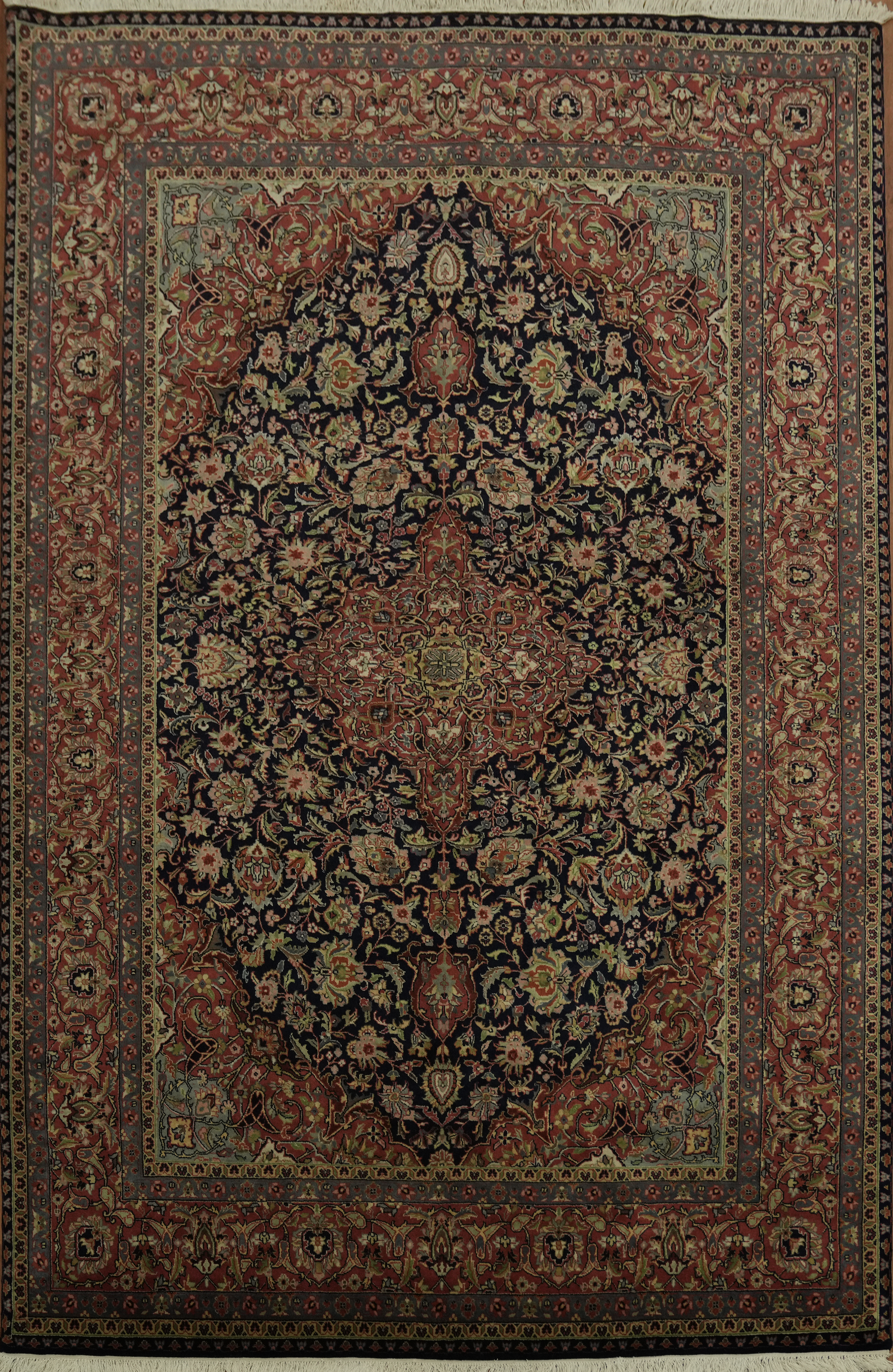 Luxury Handcrafted Area Rug 6×9 Traditional Vegetable Dye Floral Carpet Vintage