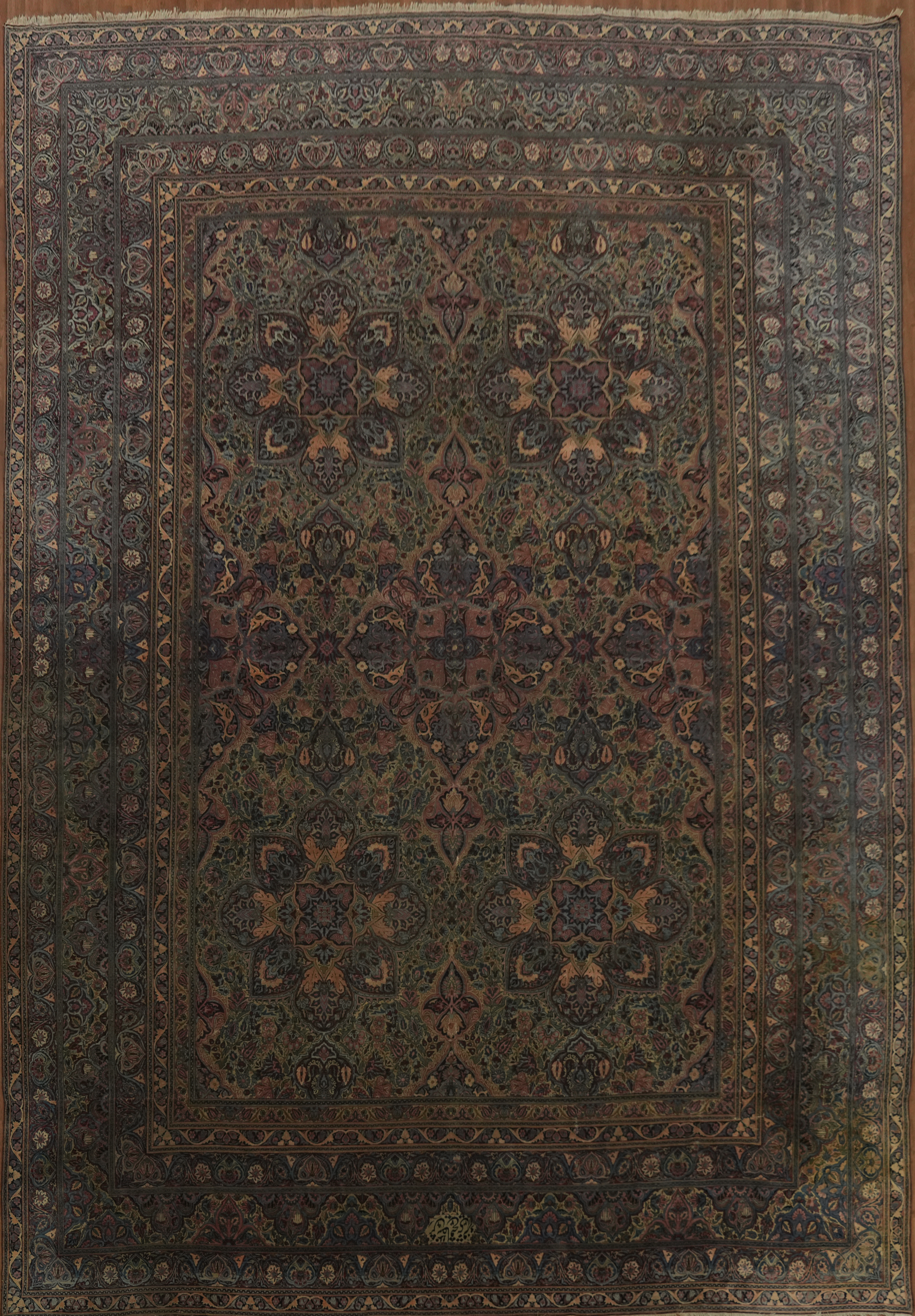 Pre-1900 Palace Size Antique Rug 13×19 Wool Hand-knotted Classic Pink Carpet