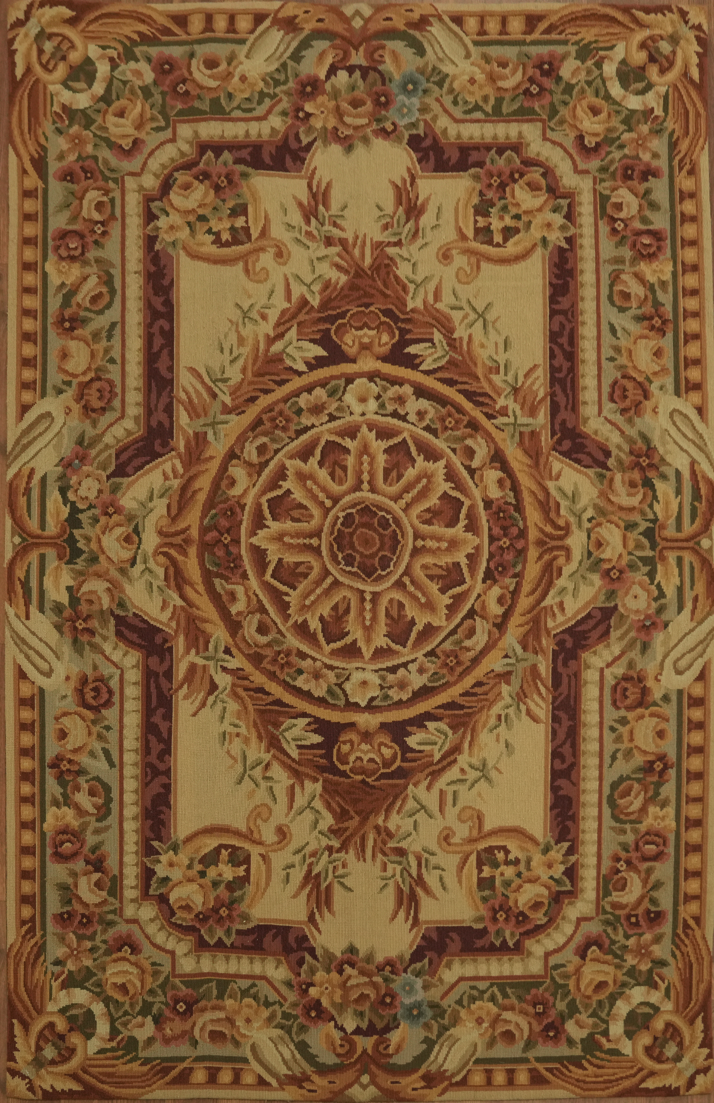 Handmade Aubusson Tapestries Chinese Rug 4×6 Victorian Style Home Decor Carpet