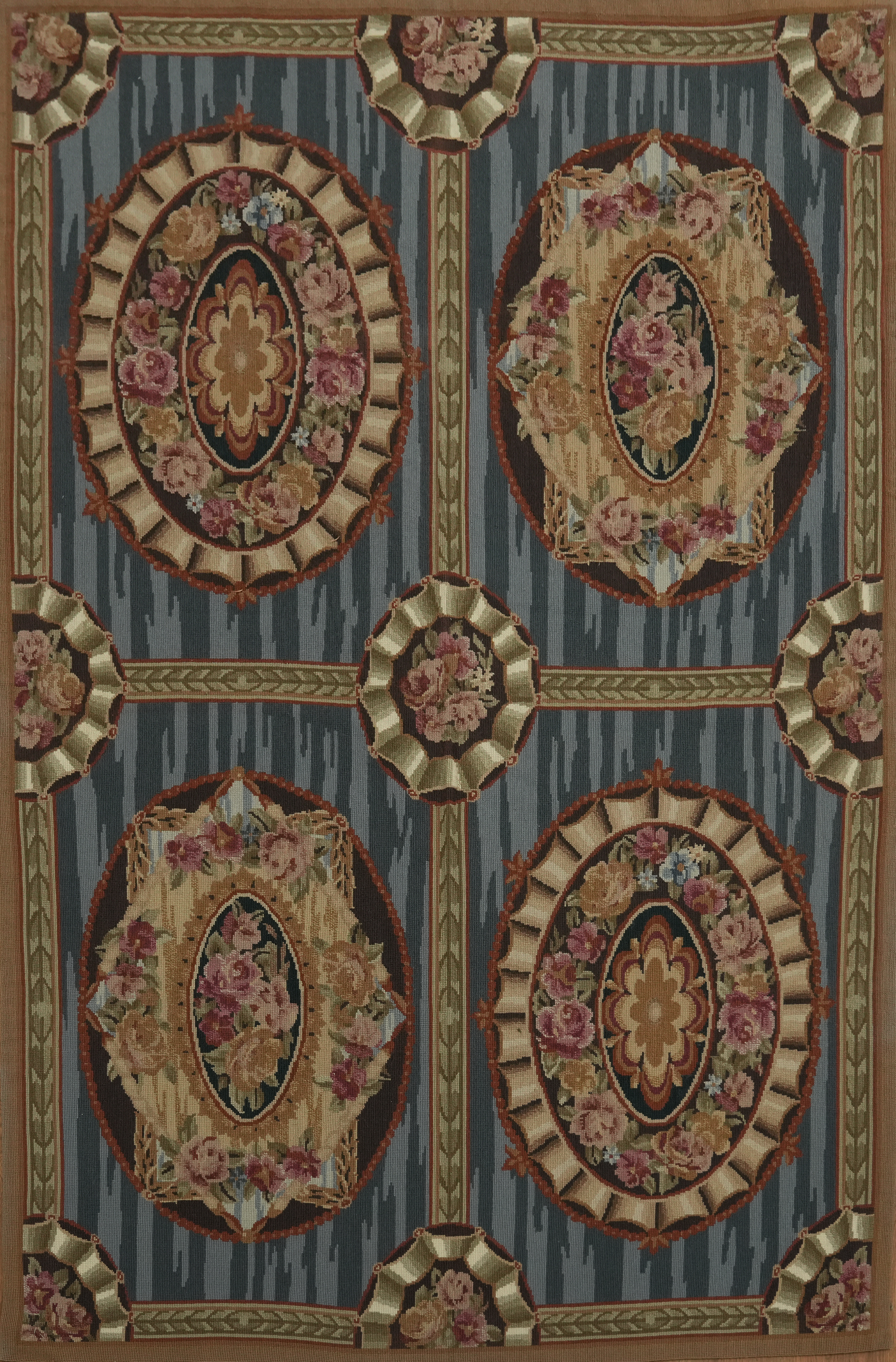 Blues Aubusson Tapestries Chinese Rug 4×6 Needle-Point Home Decor Oriental Rug