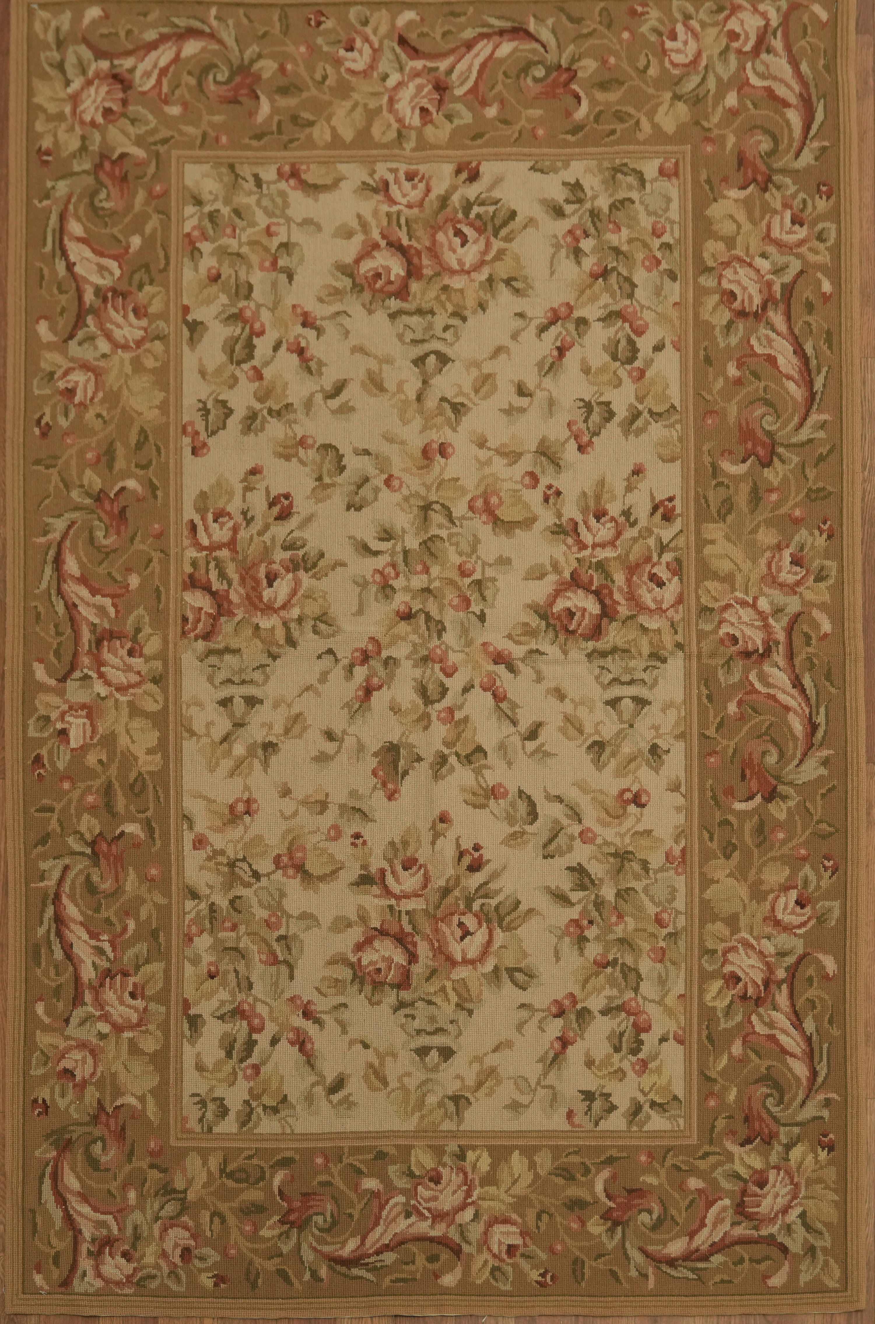 Floral Aubusson Chinese Rug 4×6 Tapestry Needlepoint Oriental for Any Room