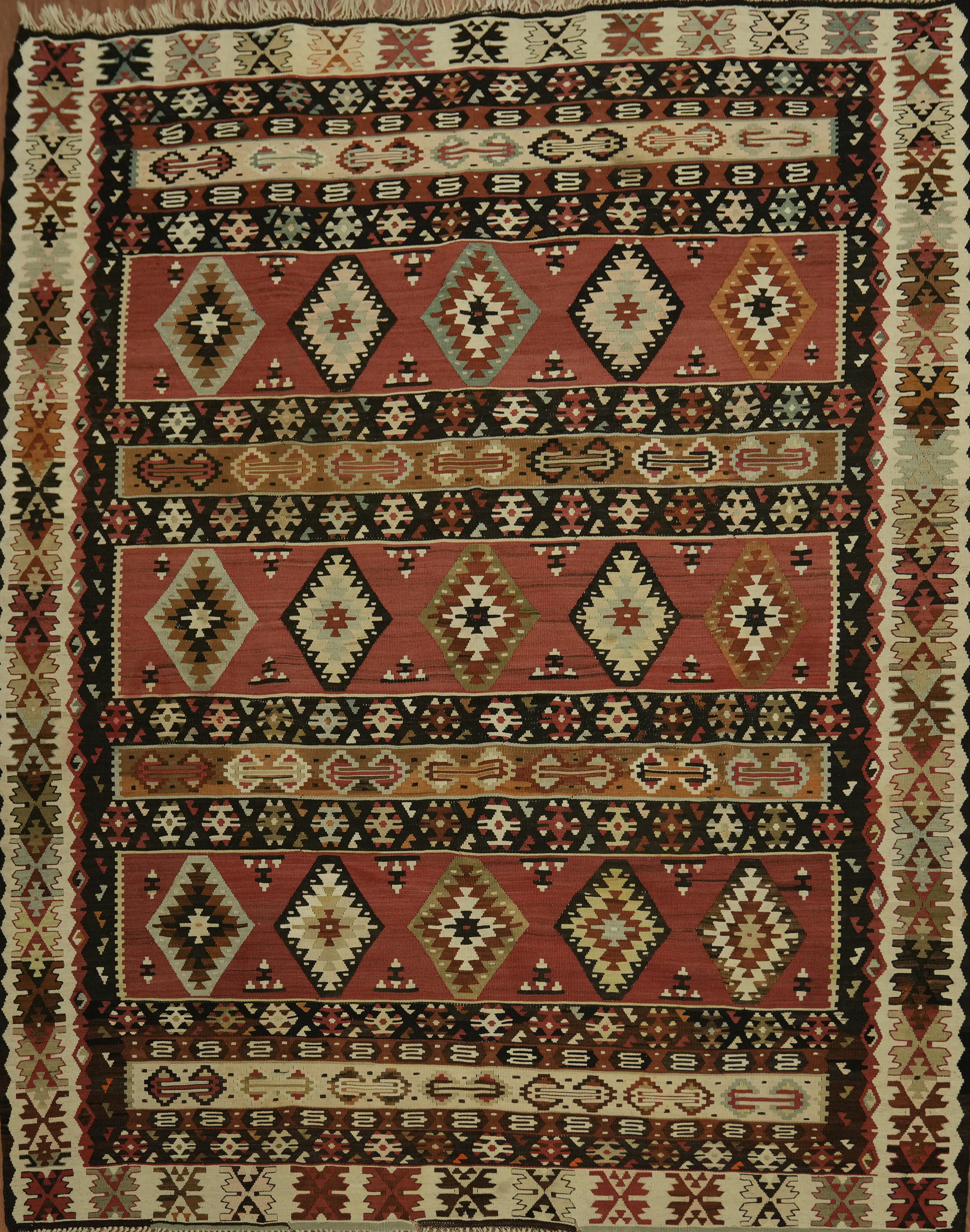 Decorative Kilim Turkish Area Rug Living Room Hand-woven Reversible Carpet 7×9