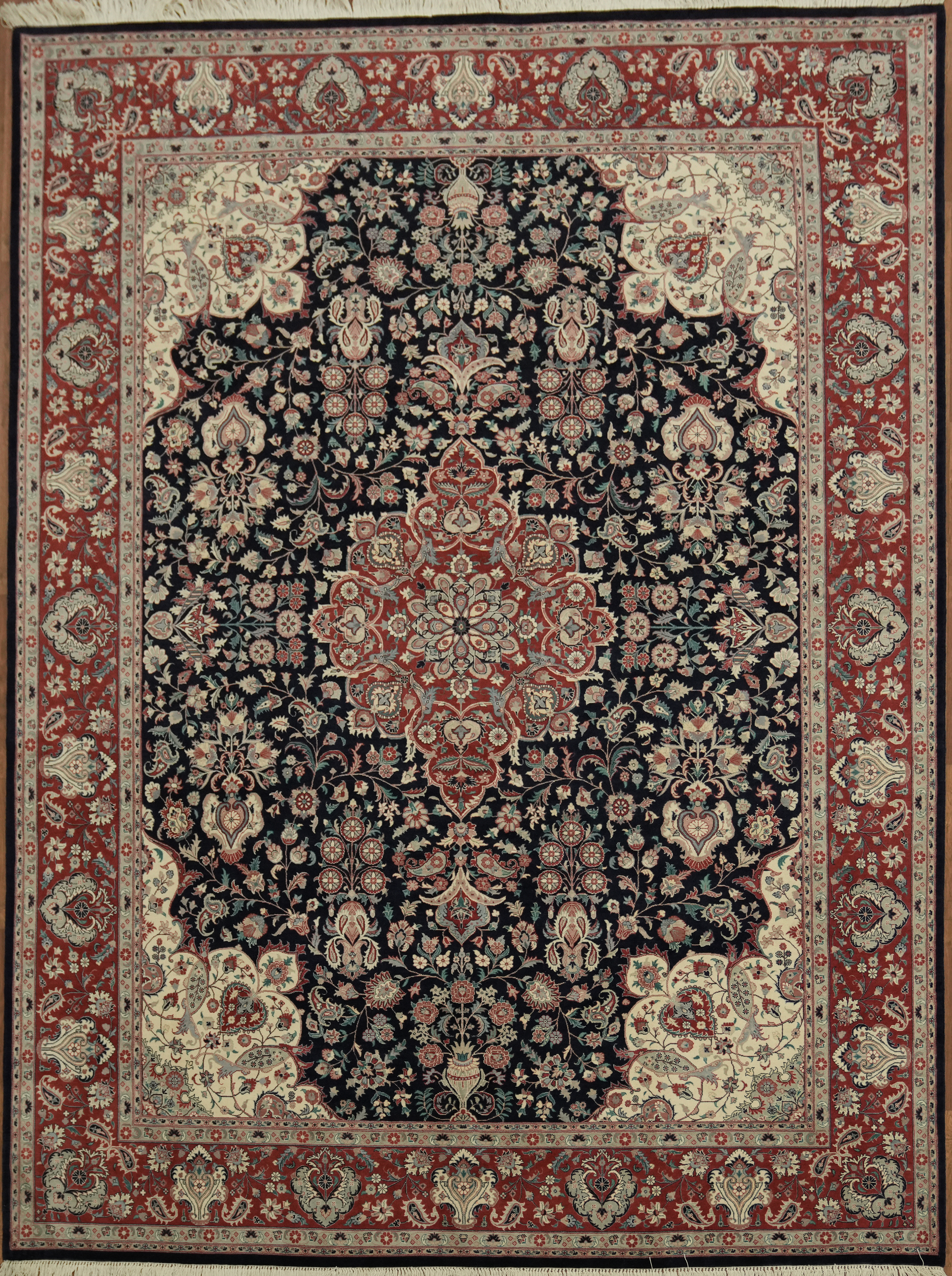 Luxurious Traditional Aubusson Rug 9×12 Ft Handmade Oriental Wool Carpet