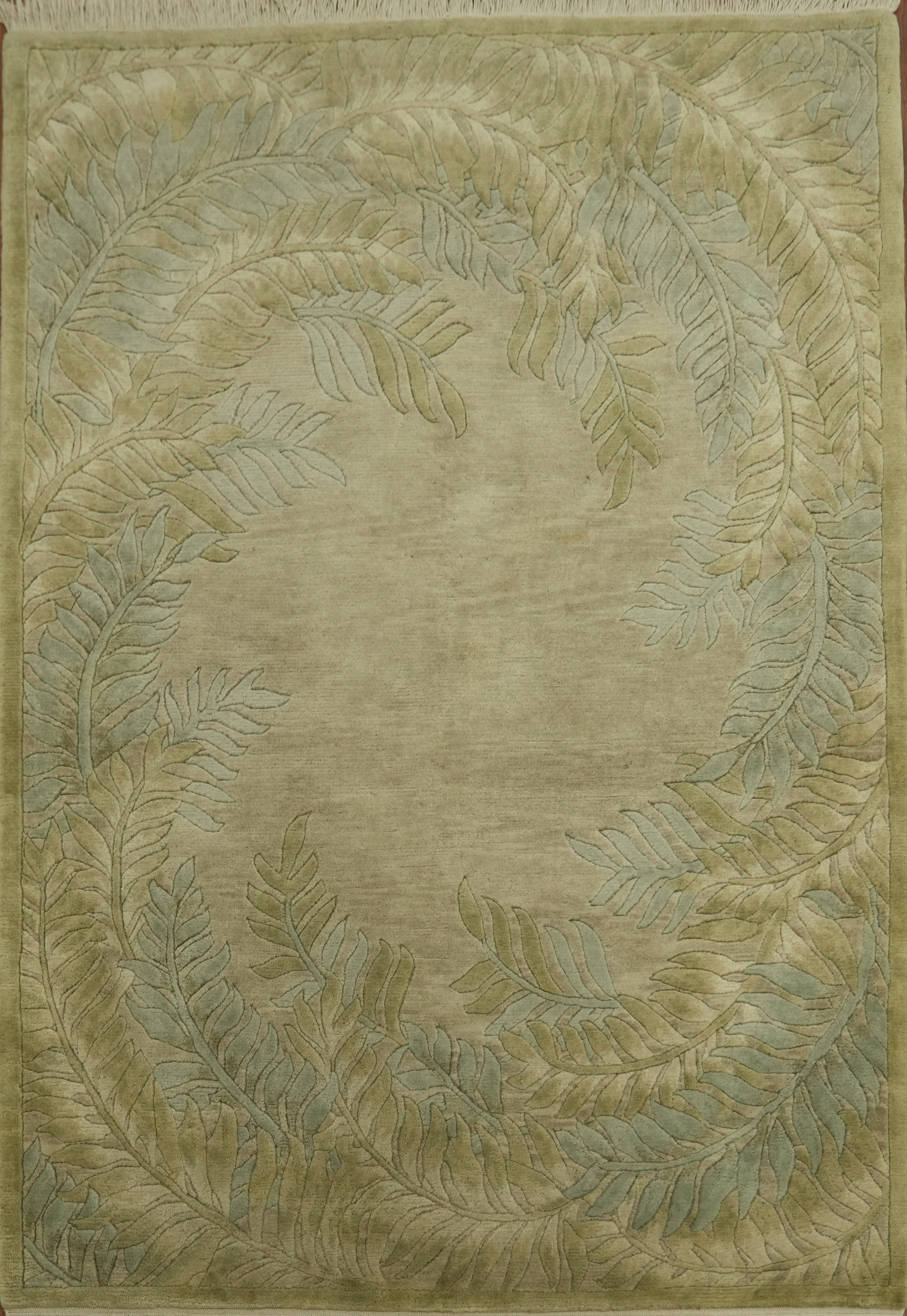 Elegant Fern Pattern Nepalese Rug 4x6 Oriental Hand-knotted Home Decor ...