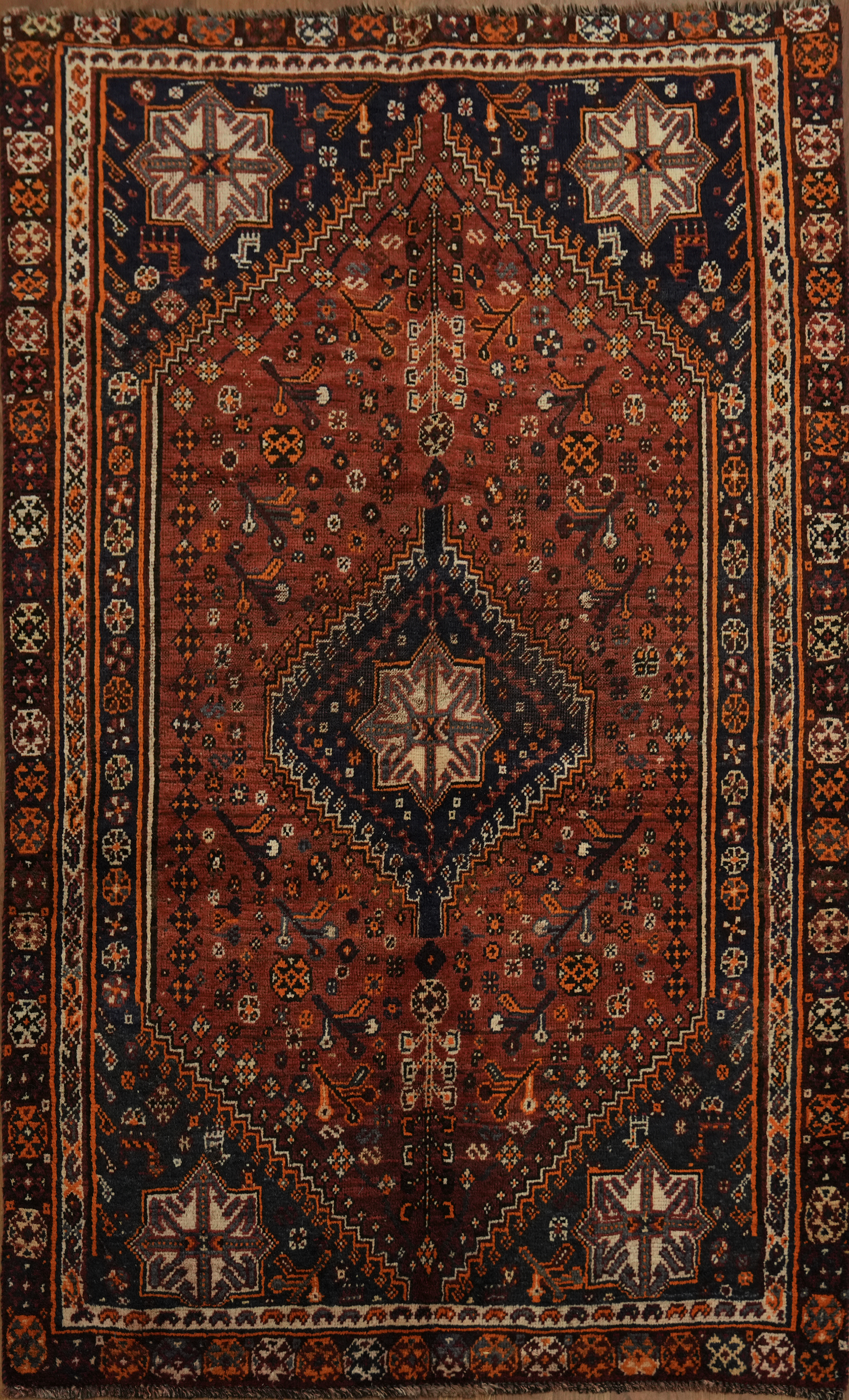 Traditional Geometric Accent Rug 4×7 Hand-knotted Wool Vintage for Any Room