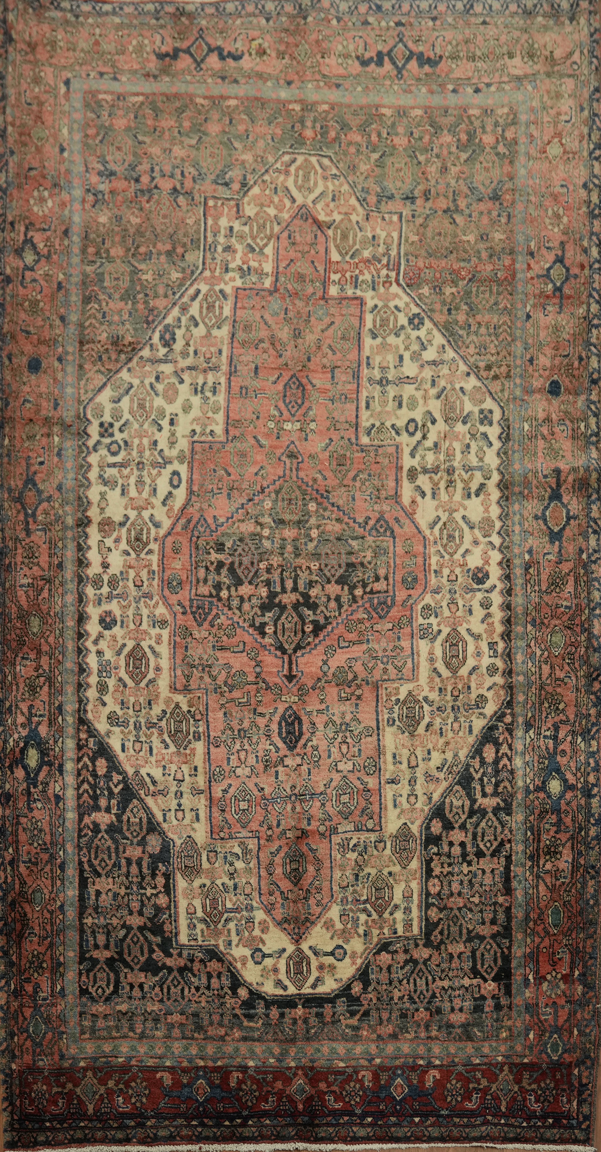 Collectible Vintage Area Rug 4×8 Hand-knotted Wool Geometric Pattern Traditional